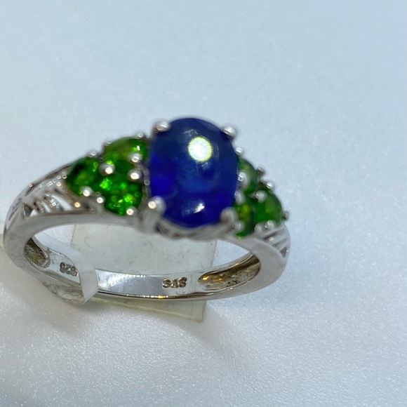Multi-gem (6 emerald/1 Sapphire) 925 SILVER, NWT… - Picture 3 of 10